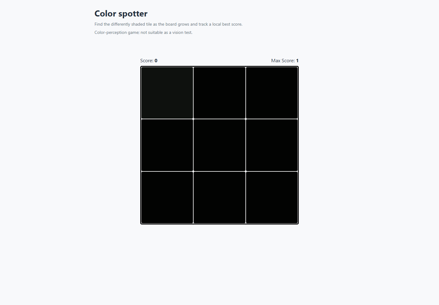 Color spotter running preview