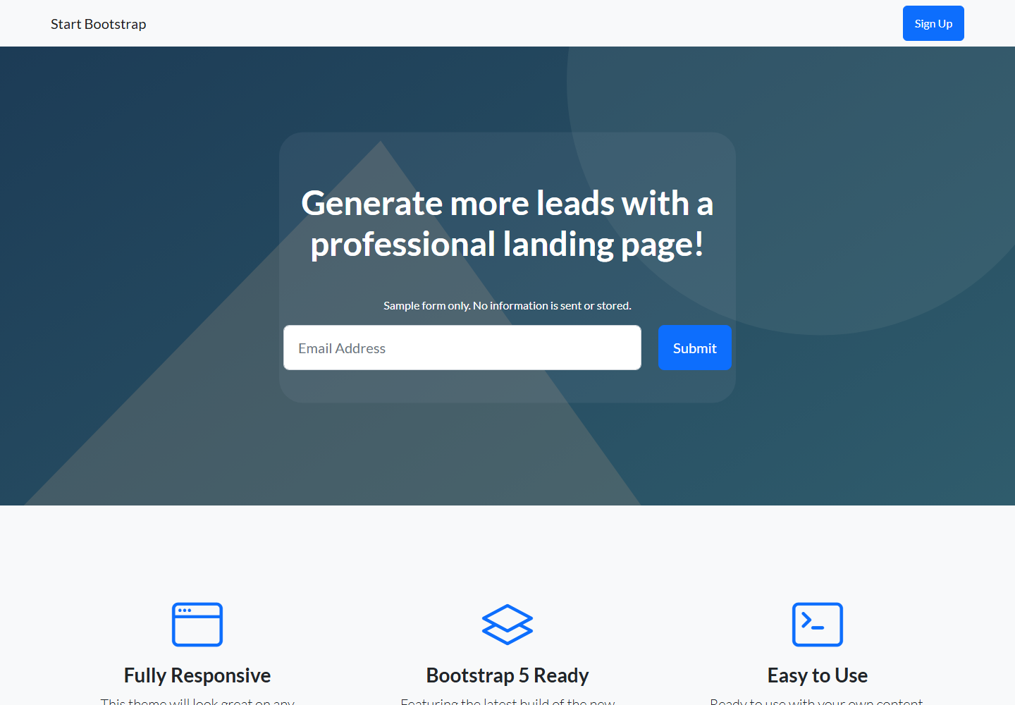 Product landing page running preview