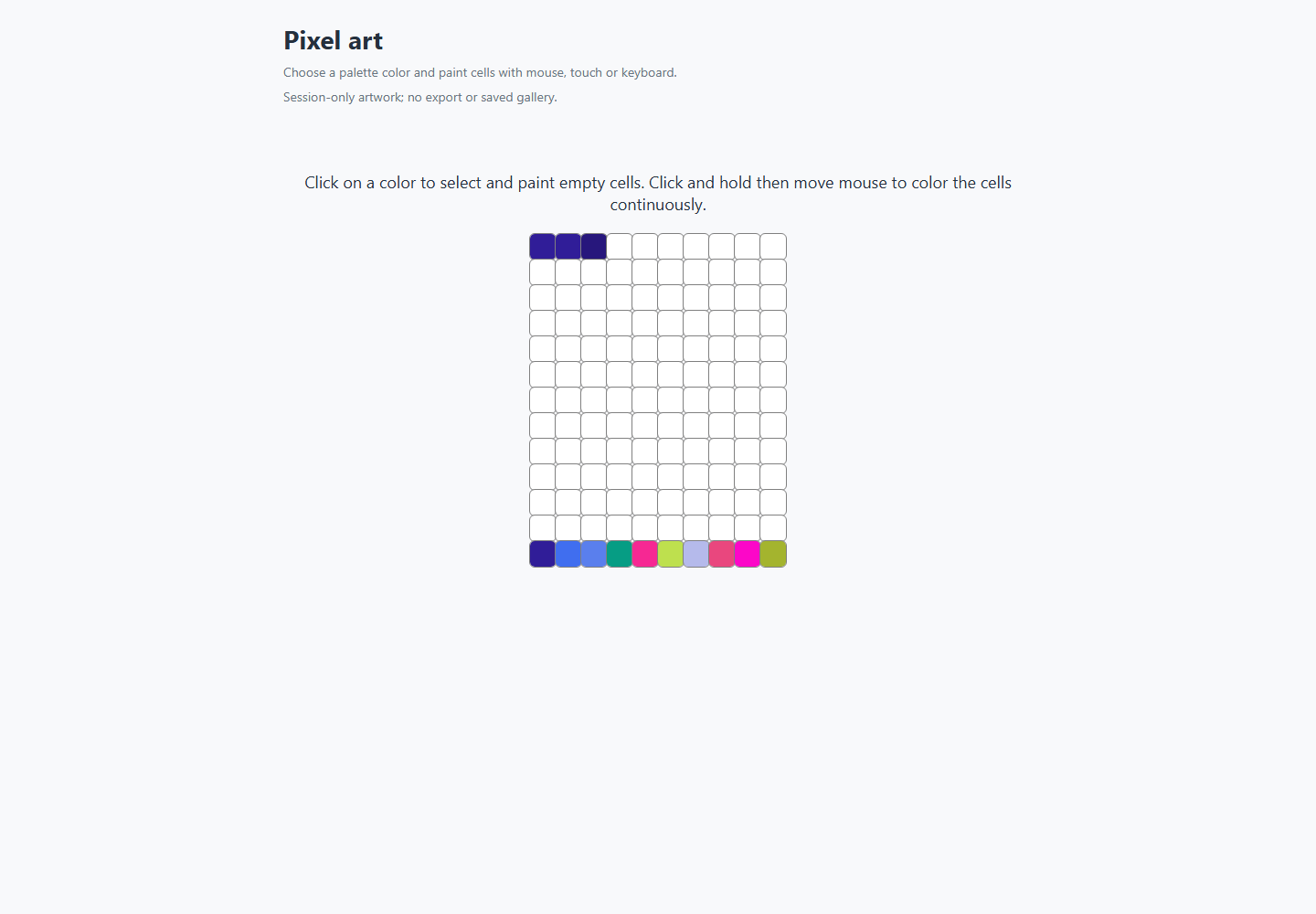 Pixel art running preview